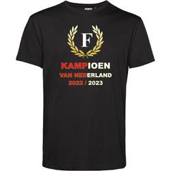 T-shirt kind Krans Kampioen 2022-2023 | Feyenoord Supporter | Shirt Kampioen | Kampioensshirt | Zwart | maat 152